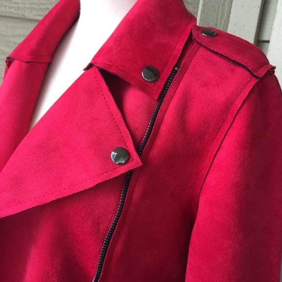 NWT Philosophy Red Faux Suede Moro Jacket Small - Picture 6 of 7